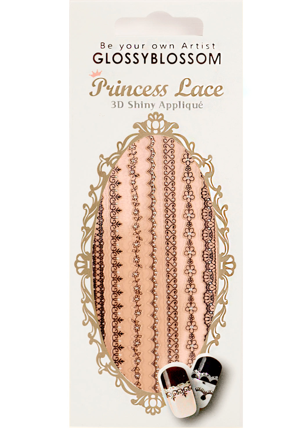 Nail Sticker Princess Lace Black