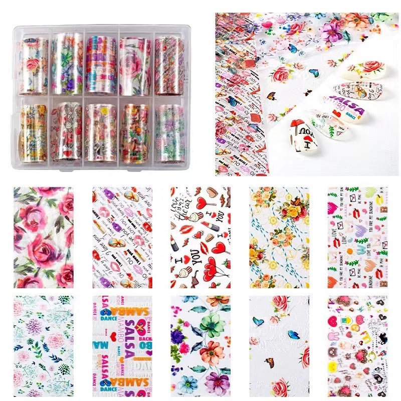 Nail Art Transfer Foil Set Pop Culture & Floral